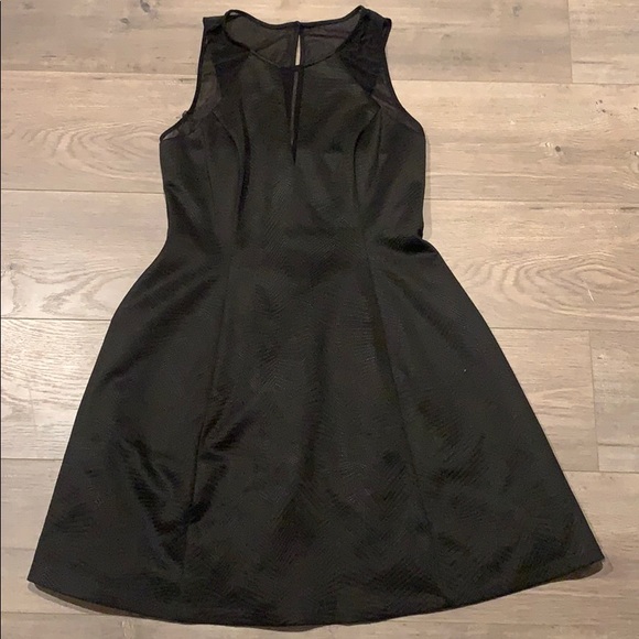 black mini flare dress